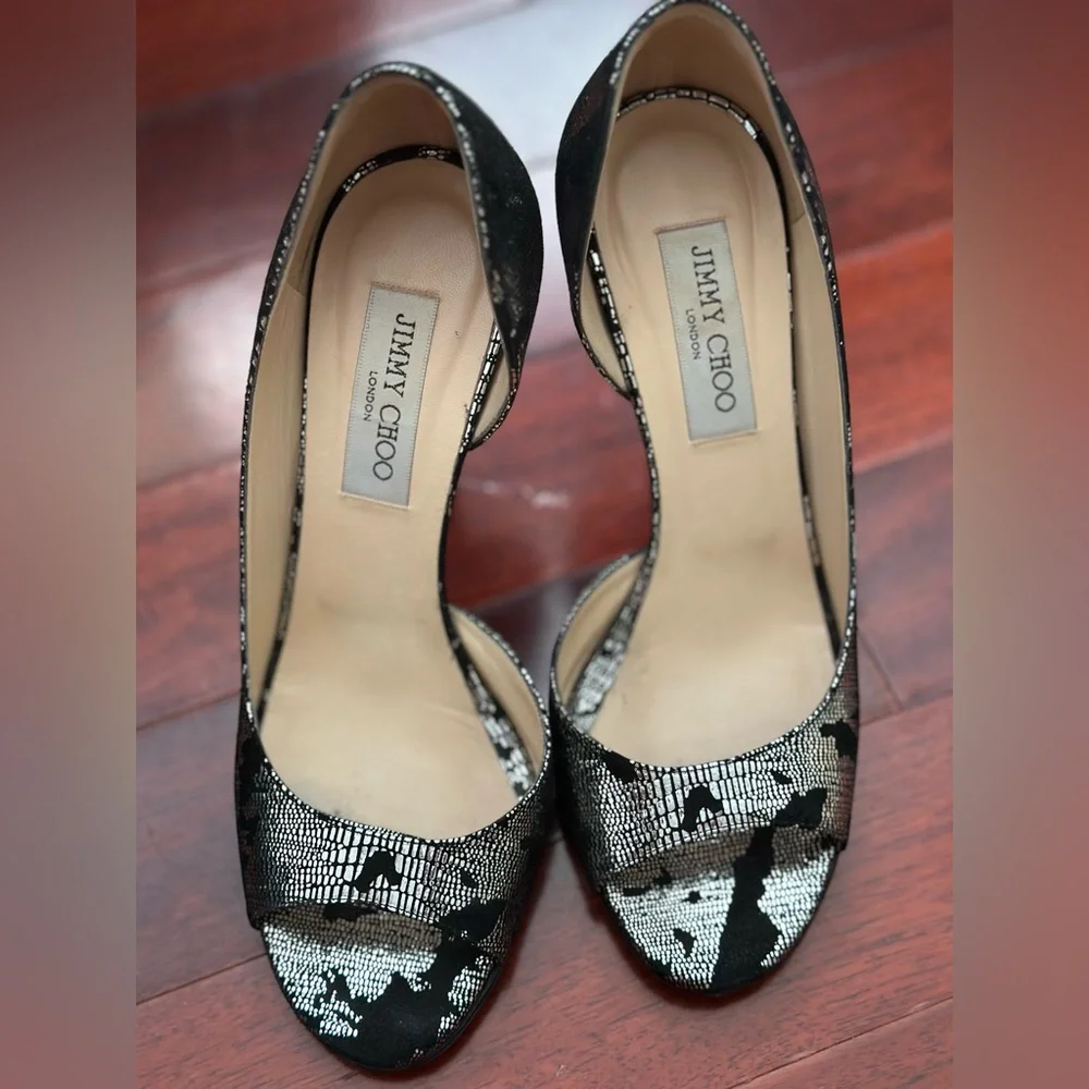 Jimmy Choo Black and Silver Heels - Picture 4 of 8